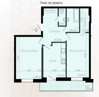 2-комнатная 67.37 м² в ЖК Дом на Зерновой от 15 000 грн/м², Харьков