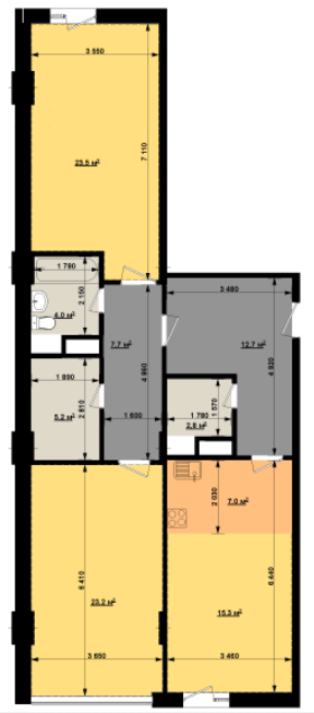 2-комнатная 101.4 м² в ЖК Квант от 32 100 грн/м², Харьков