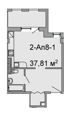 1-кімнатна 37.81 м² в ЖК Троїцький від 43 650 грн/м², Дніпро