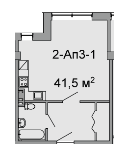 1-кімнатна 41.5 м² в ЖК Троїцький від 43 650 грн/м², Дніпро