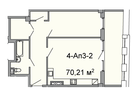 2-кімнатна 70.21 м² в ЖК Троїцький від 43 250 грн/м², Дніпро