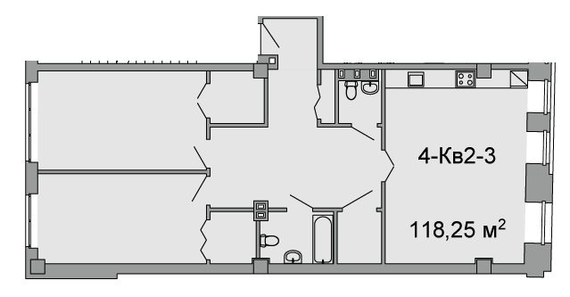 3-кімнатна 118.25 м² в ЖК Троїцький від 43 250 грн/м², Дніпро