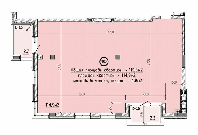 3-кімнатна 119.8 м² в ЖК Club House від 33 000 грн/м², Дніпро