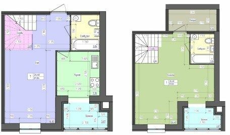 Двухуровневая 81.06 м² в ЖК Лазурный от 15 500 грн/м², Харьков