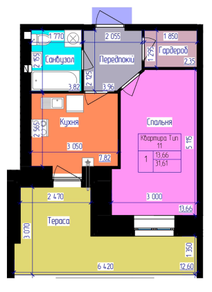 1-комнатная 31.35 м² в ЖК Лазурный от 17 000 грн/м², Харьков