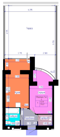 1-комнатная 39.53 м² в ЖК Лазурный от 17 000 грн/м², Харьков
