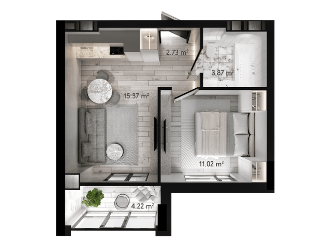 1-комнатная 37.73 м² в ЖК GENEVE от 21 500 грн/м², Днепр