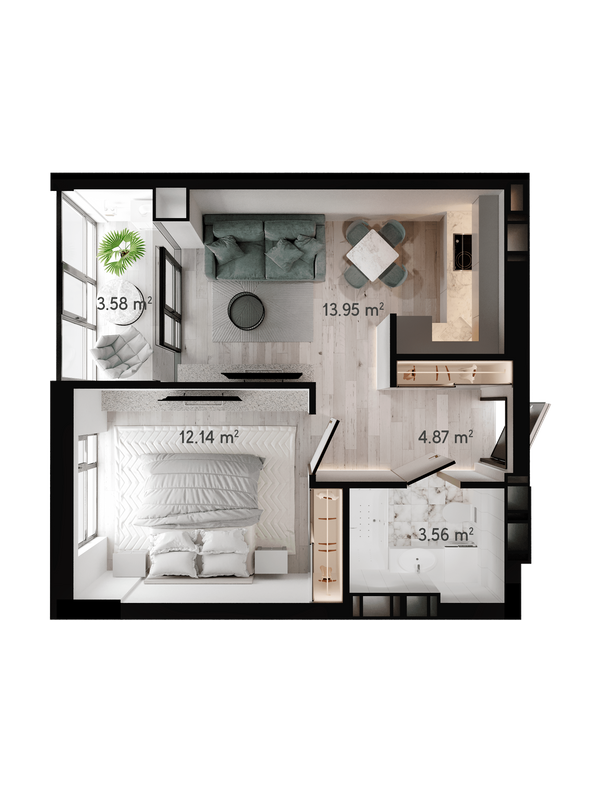 1-комнатная 39.01 м² в ЖК GENEVE от 21 500 грн/м², Днепр