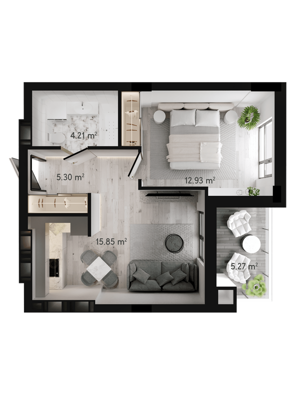 1-комнатная 40.06 м² в ЖК GENEVE от 21 500 грн/м², Днепр