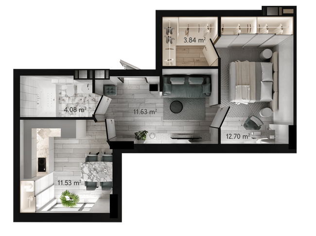 1-комнатная 44.52 м² в ЖК GENEVE от 21 500 грн/м², Днепр
