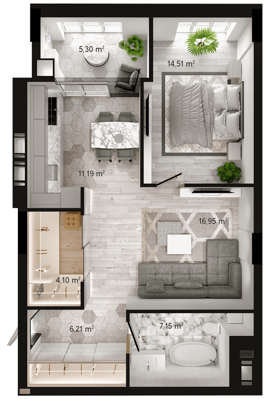 1-комнатная 66.32 м² в ЖК GENEVE от 22 500 грн/м², Днепр