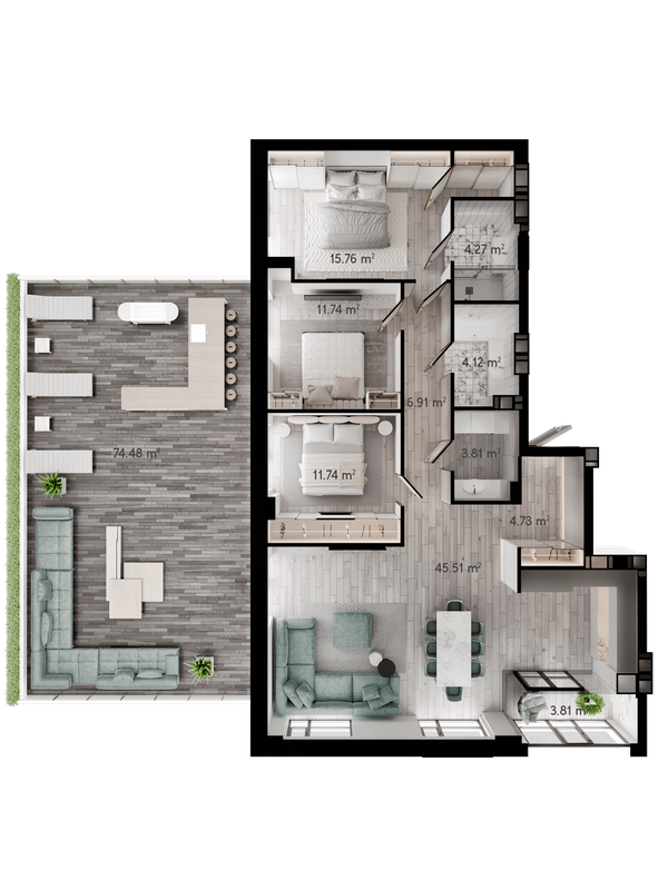 3-комнатная 139.63 м² в ЖК GENEVE от 23 500 грн/м², Днепр