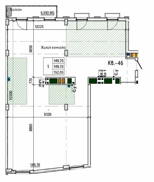 Свободная планировка 152.05 м² в ЖК Park Residence от 41 200 грн/м², Днепр