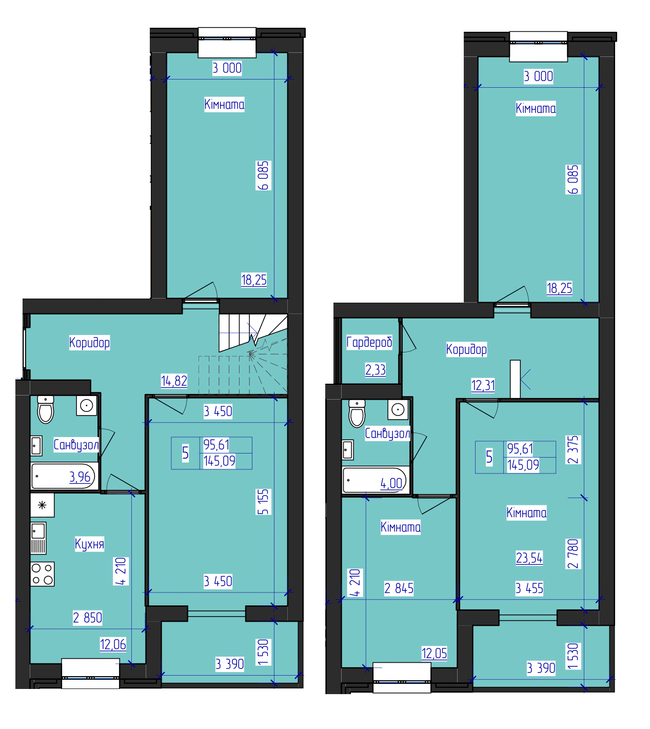 Двухуровневая 145.09 м² в ЖК Олимпийский от 17 700 грн/м², Харьков