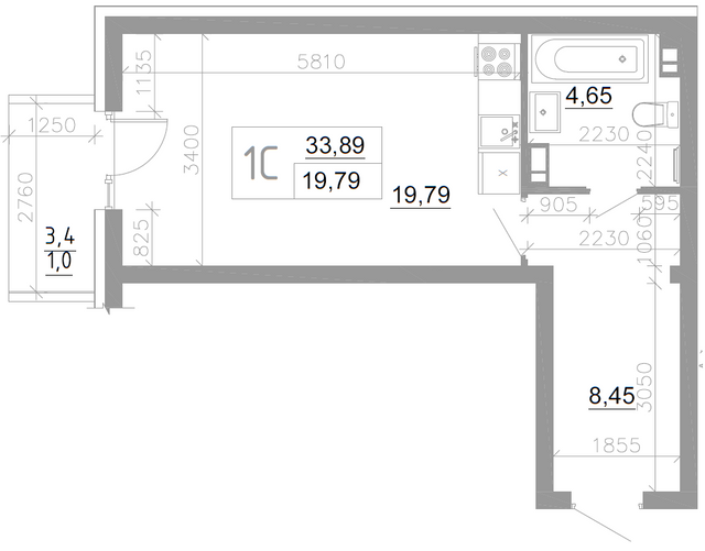 Студія 33.89 м² в ЖК Scandia від 16 900 грн/м², м. Бровари