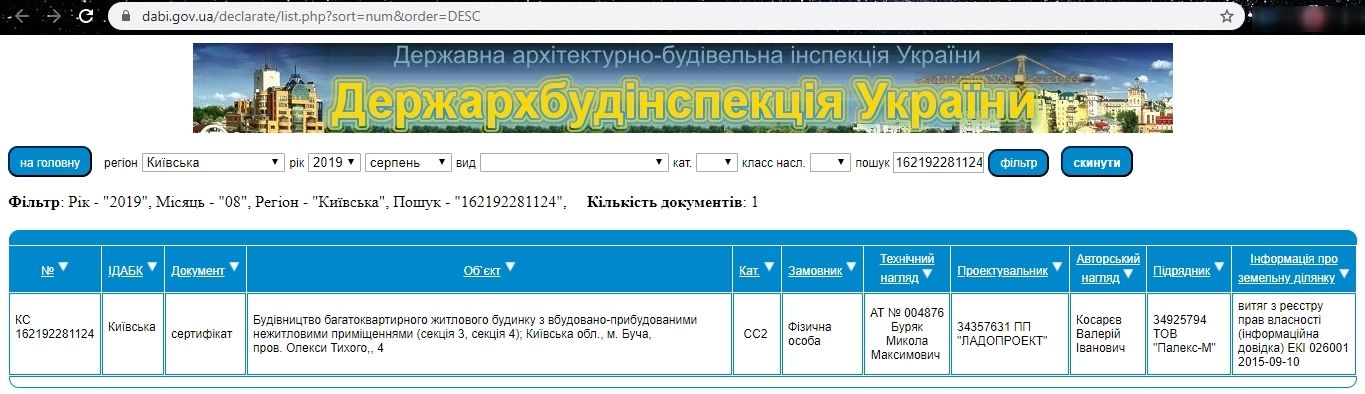 Сертифікат про готовність 3 дом, ЖК Continent