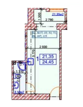 1-кімнатна 24.45 м² в ЖК Слов'янський від 20 000 грн/м², Харків