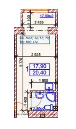 1-кімнатна 20.4 м² в ЖК Слов'янський від 20 000 грн/м², Харків