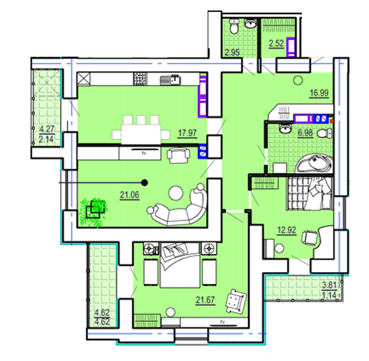 3-кімнатна 110.96 м² в ЖК Театральний від 39 200 грн/м², Харків