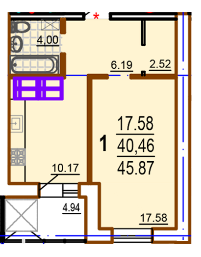 1-комнатная 45.87 м² в ЖК Шекспира от 17 800 грн/м², Харьков