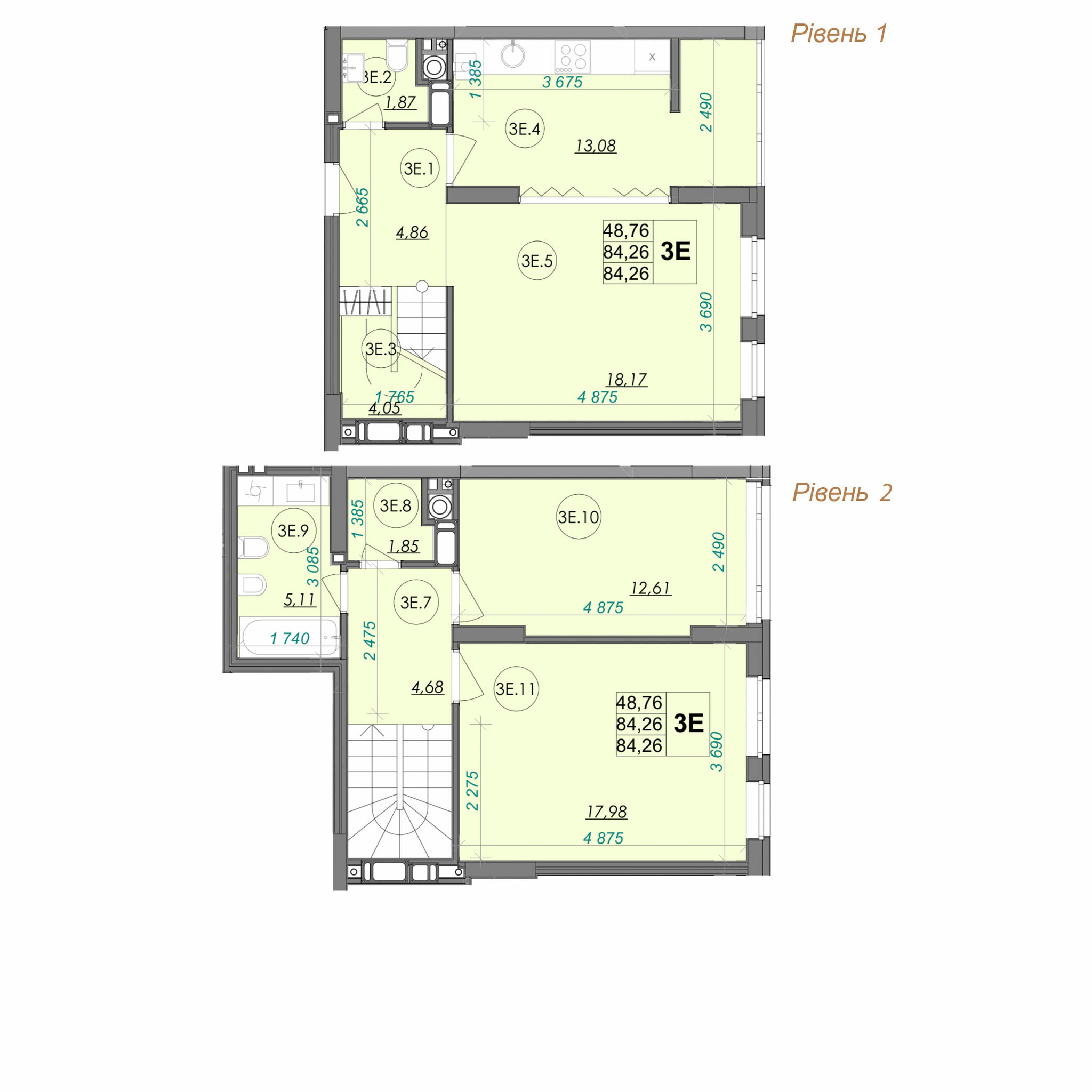 Дворівнева 84.26 м² в ЖК Panorama від 15 000 грн/м², Луцьк