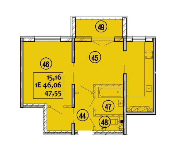 1-комнатная 47.55 м² в ЖК Варшавський от 14 200 грн/м², г. Ковель