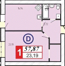 1-комнатная 57.87 м² в ЖК 777 от 12 500 грн/м², Житомир