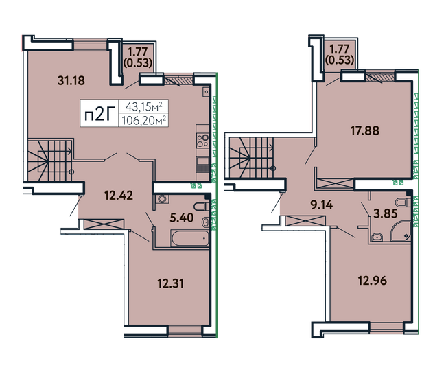 Дворівнева 106.2 м² в ЖК Comfort City від 20 000 грн/м², Запоріжжя