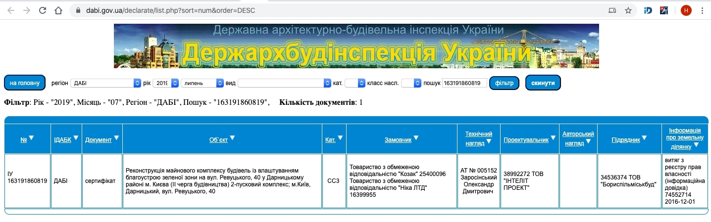 Сертифікат про готовність 2 дом (секция 2), ЖК Лебединий