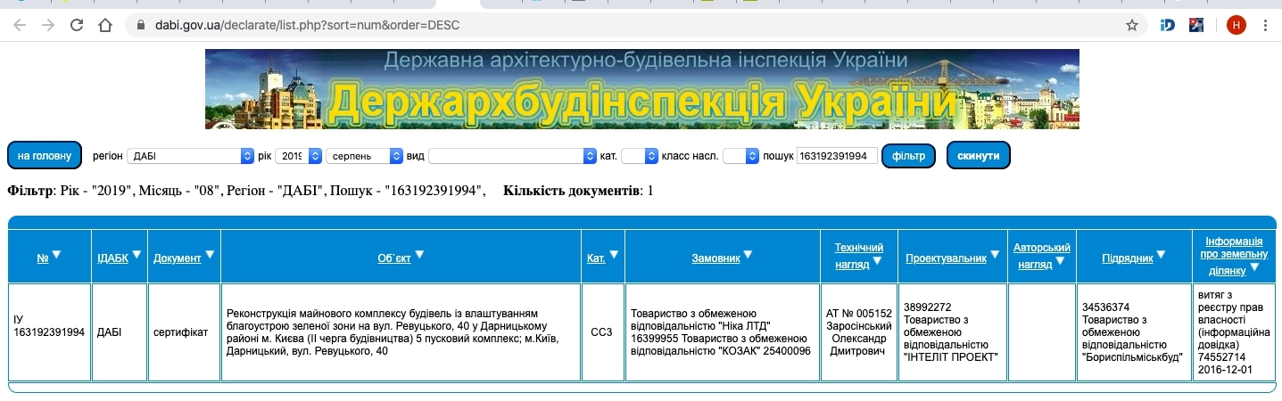 Сертифікат про готовність 2 дом (секция 5), ЖК Лебединий