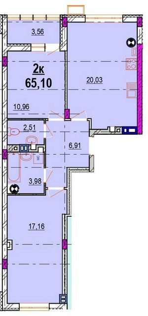 2-комнатная 65.1 м² в ЖК Родинний маєток от 19 500 грн/м², Винница