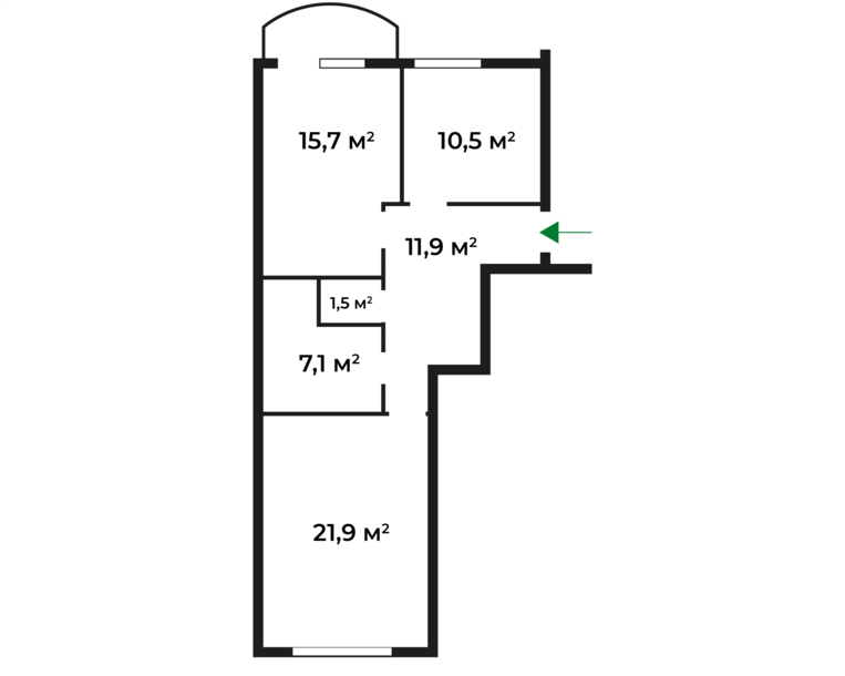2-кімнатна 69.7 м² в ЖК Сакура від 24 850 грн/м², Ужгород