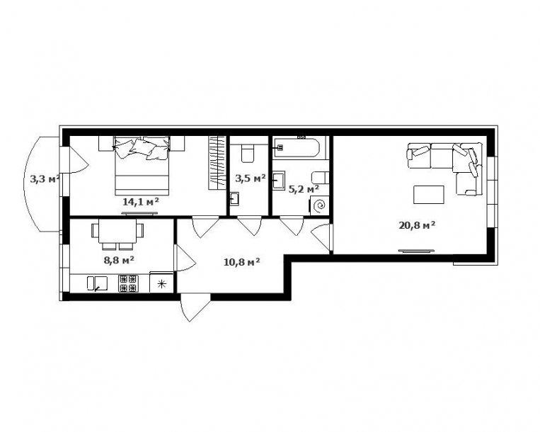 2-кімнатна 63 м² в ЖК Сакура від 23 050 грн/м², Ужгород