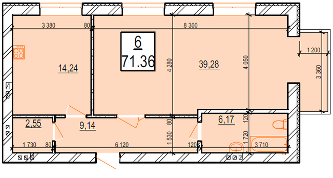 1-комнатная 71.36 м² в ЖК Маєток Боздош от 16 400 грн/м², Ужгород