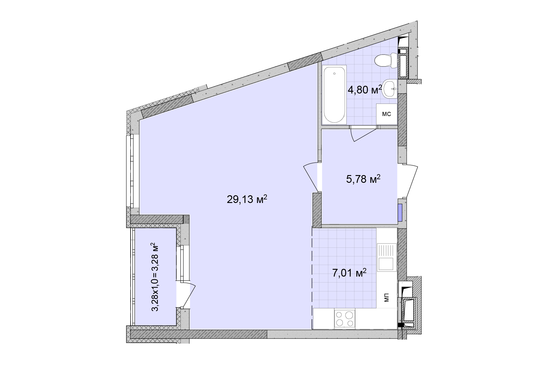 1-кімнатна 50 м² в ЖК Традиція від 31 650 грн/м², Київ