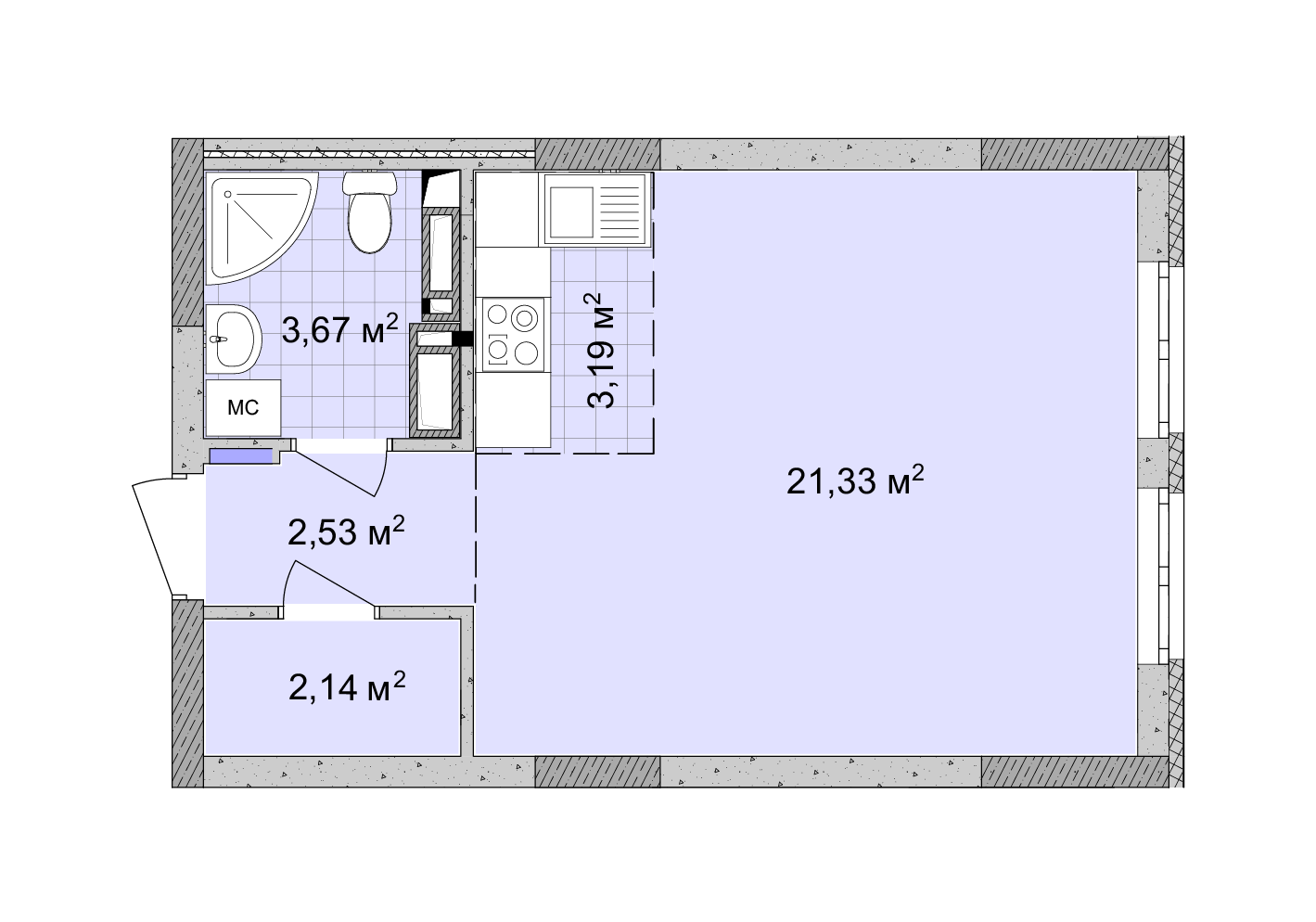 Студія 32.86 м² в ЖК Традиція від 31 650 грн/м², Київ