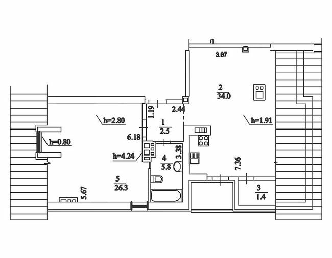 2-кімнатна 71.5 м² в ЖК Comfort Club від 54 050 грн/м², Київ