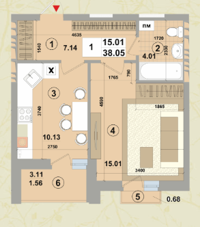 1-кімнатна 38.05 м² в ЖК Forest Park від 21 000 грн/м², Київ
