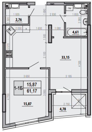 1-комнатная 61.17 м² в ЖК Русановская Гавань от 34 500 грн/м², Киев