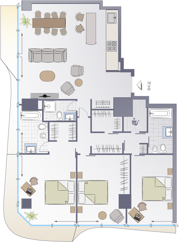 3-кімнатна 190.62 м² в ЖК Signature від 86 150 грн/м², Київ