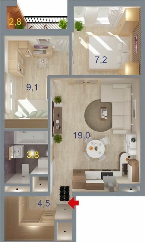 2-кімнатна 45 м² в ЖК Art Парк від 19 500 грн/м², Київ