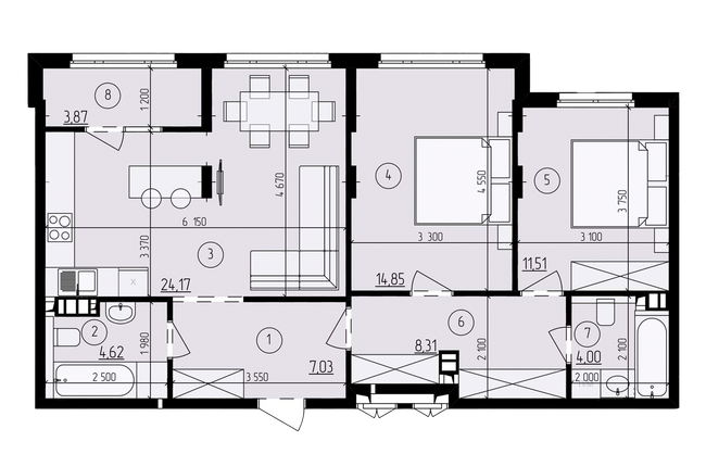 3-кімнатна 78.36 м² в ЖК Praga-2 від 18 000 грн/м², Київ