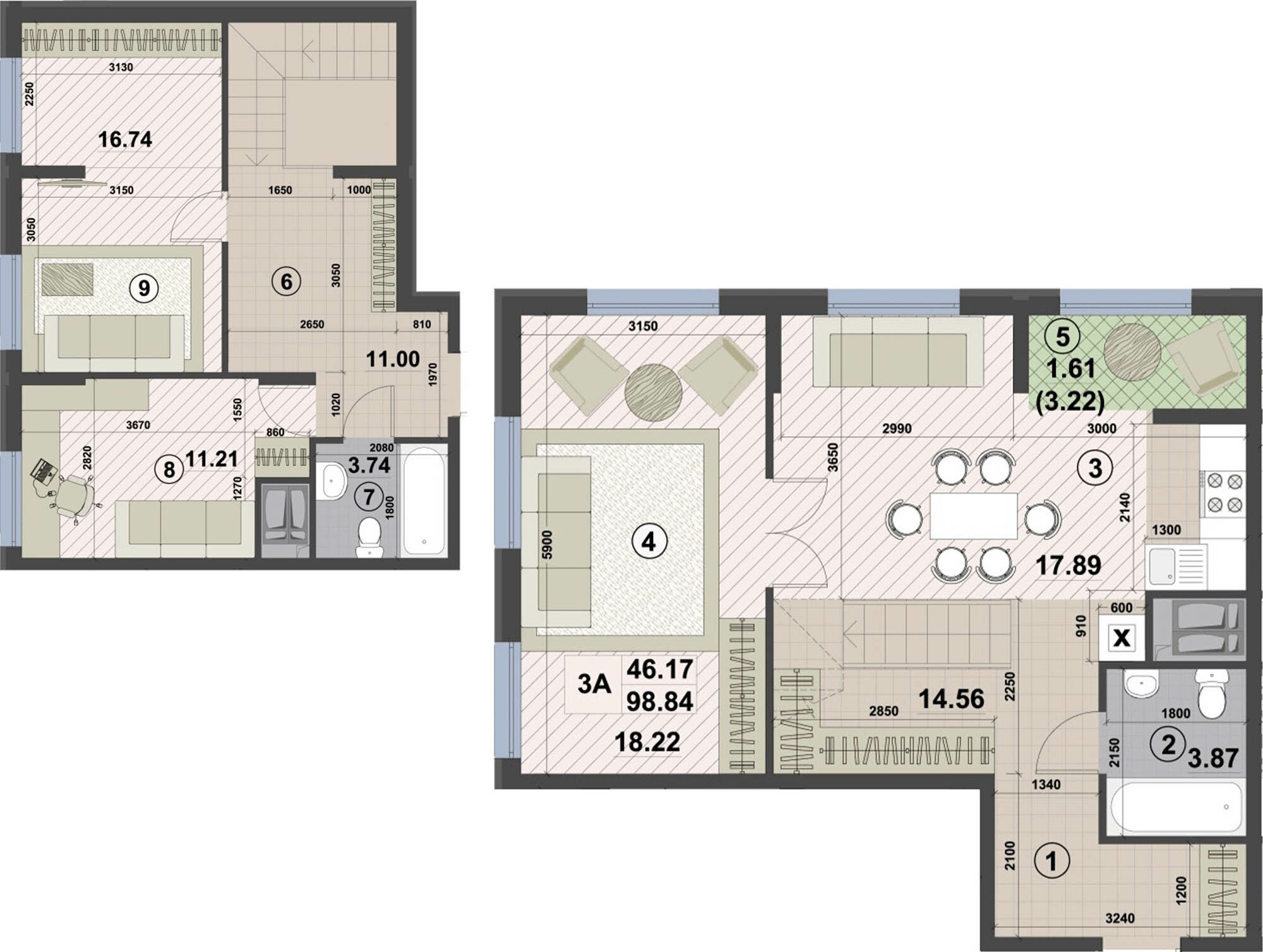 Двухуровневая 98.84 м² в ЖК Paradise Avenue от 19 000 грн/м², с. Крюковщина