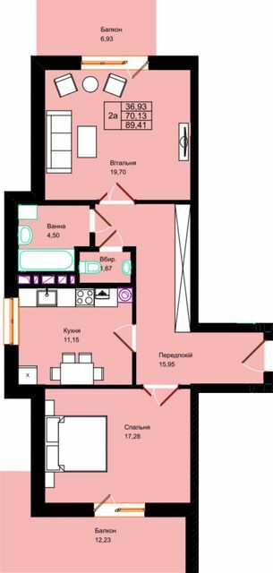 2-комнатная 89.41 м² в ЖК Панська Вертикаль от 15 000 грн/м², г. Стрый