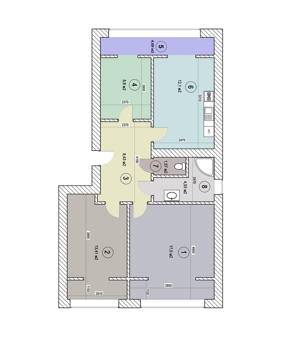 3-кімнатна 71.28 м² в КБ Весна на вулиці Осінній від 26 700 грн/м², Київ