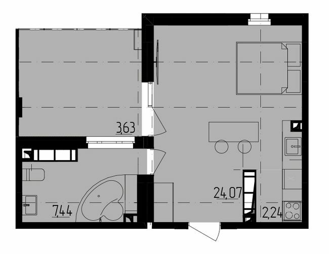 1-кімнатна 26.31 м² в ЖК Be the One від 32 100 грн/м², Київ