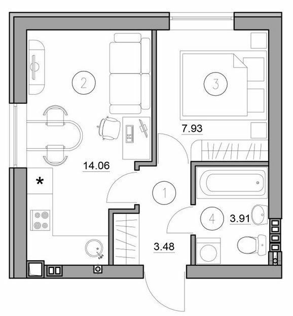 1-кімнатна 29.38 м² в ЖК Затишний (вул. Січова, 31) від 19 600 грн/м², с. Софіївська Борщагівка