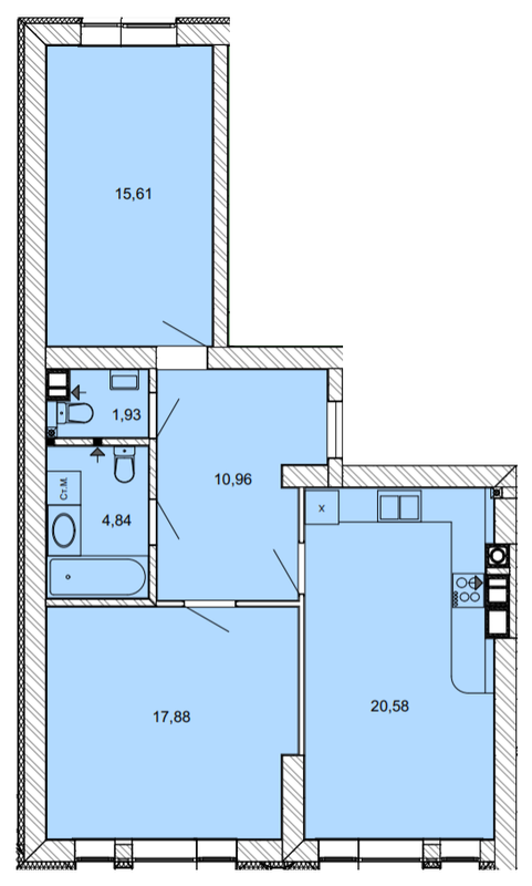 2-кімнатна 71.8 м² в ЖК Найкращий квартал від 27 400 грн/м², м. Ірпінь