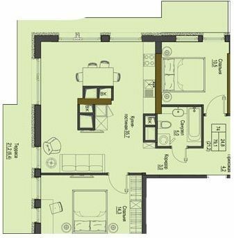 2-кімнатна 79.1 м² в ЖК Перший Французький від 44 000 грн/м², Одеса