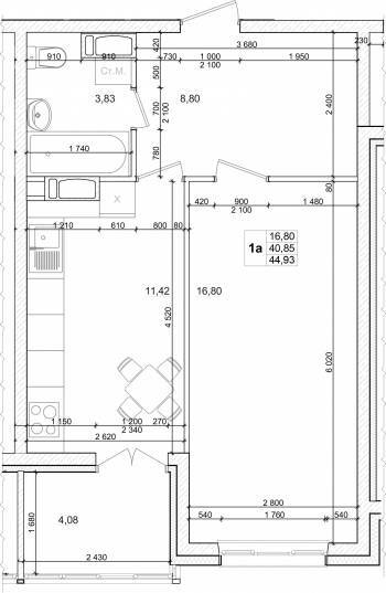 1-комнатная 44.93 м² в ЖК Вудлайн от 18 800 грн/м², с. Новоселки